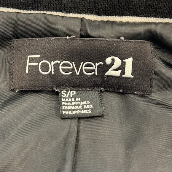 Forever 21 Striped Blazer | Black & White | Fitted‎ Jersey Knit | Size S - Picture 7 of 12